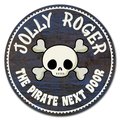 Signmission Jolly Roger Pirate Next Door Circle Vinyl Laminated Decal D-48-CIR-Jolly Roger pirate next door